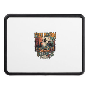 Free Broom Rides Halloween Witch Cat Skulls_1 Hitch Cover