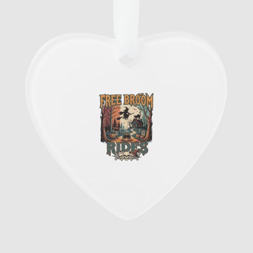Free Broom Rides Halloween Witch Cat Skulls_1 Ornament