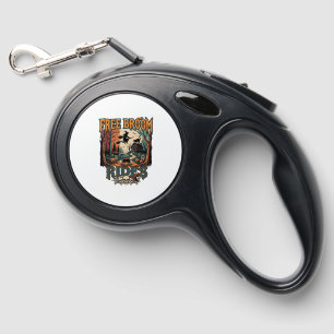 Free Broom Rides Halloween Witch Cat Skulls_1 Retractable Pet Leash