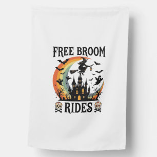 Free Broom Rides Halloween Witch Haunted Castle Sk House Flag