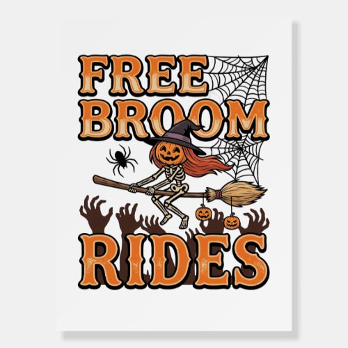 Free Broom Rides Halloween Witch Skeleton Design_1 Foam Board