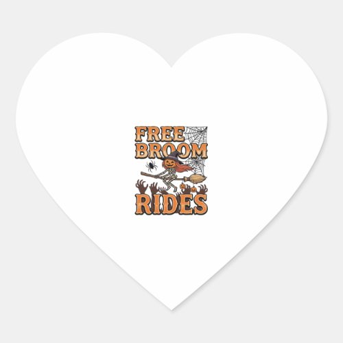 Free Broom Rides Halloween Witch Skeleton Design_1 Heart Sticker