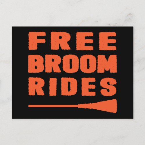 free broom rides postcard
