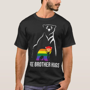 Free Brother Hugs Gay Pride LGBT Rainbow Men T-Shirt