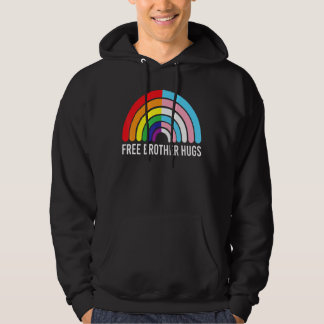 Free Brother Hugs Rainbow Transgender Flag Lgbtq G Hoodie