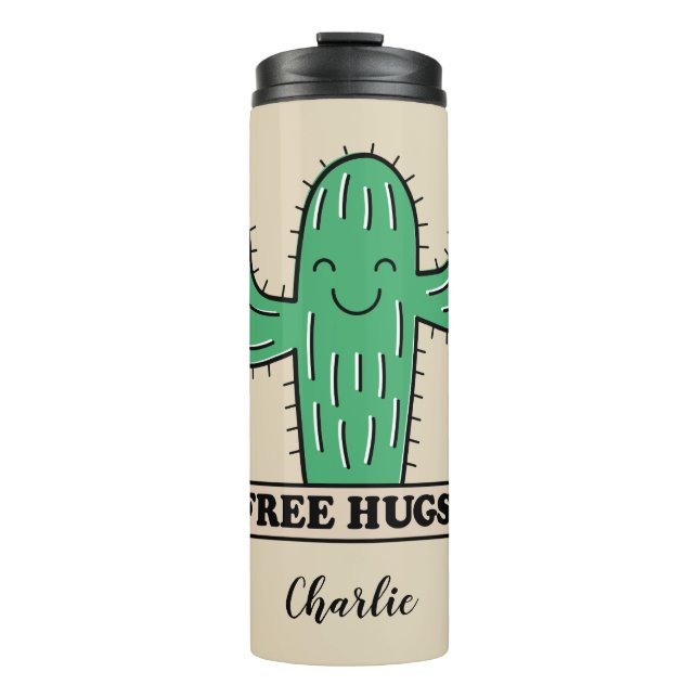 Free Cactus Hugs custom name tumbler (Front)