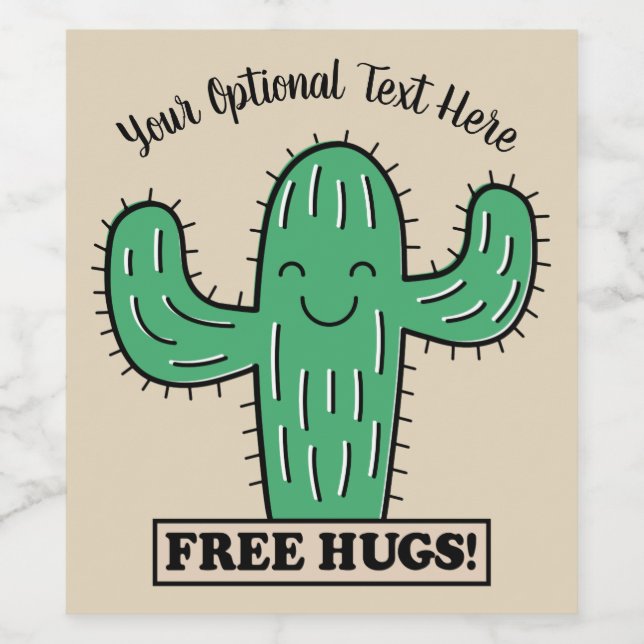 Free Cactus Hugs custom text labels (Single Label)