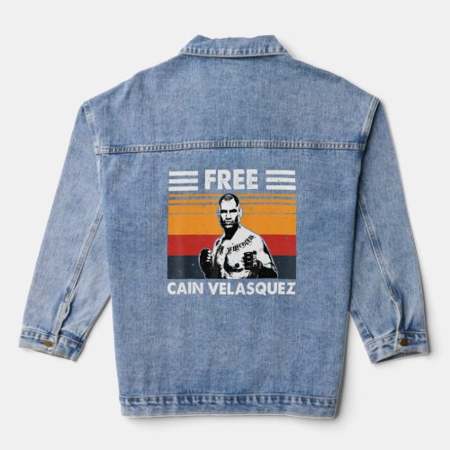 Free Cain Velasquez Retro Vintage    Denim Jacket