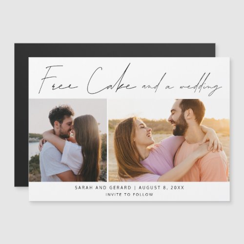 Free Cake and a Wedding Photo Save the Date