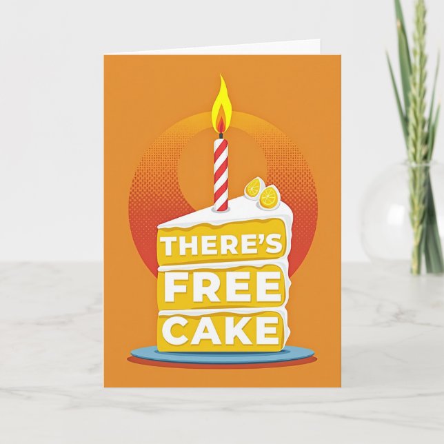 Free Cake Birthday Slice Card (Front)