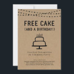 Free Cake Funny Birthday Party Invitation<br><div class="desc">Free Cake (And a Birthday!)  Funny invitation wording for a fun birthday party.  The tiered cake artwork is hand-drawn on a wonderfully rustic kraft background.

Matching items are available in the 'Free Cake' Collection within my store.</div>