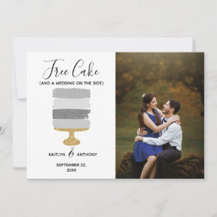 Free Cake Funny Modern Photo Wedding Save The Date