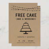 Free Cake Funny Save the Date Card (Front/Back)