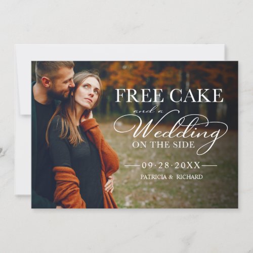 Free Cake Funny Wedding Save The Date Full Photo I Invitation