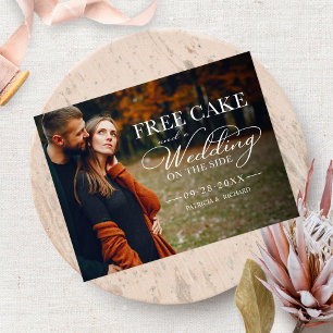 Free Cake Funny Wedding Save The Date Full Photo Postcard
