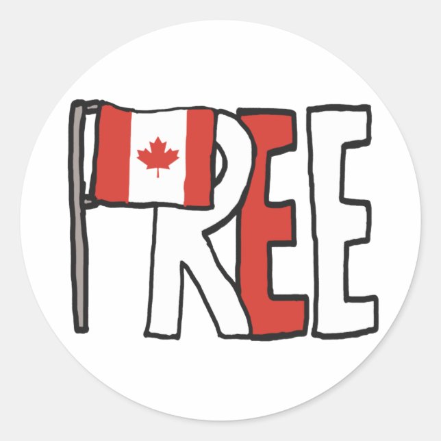 Free Canada Classic Round Sticker (Front)