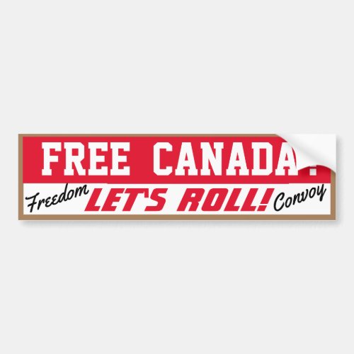 Free Canada  Lets Roll Bumper Sticker