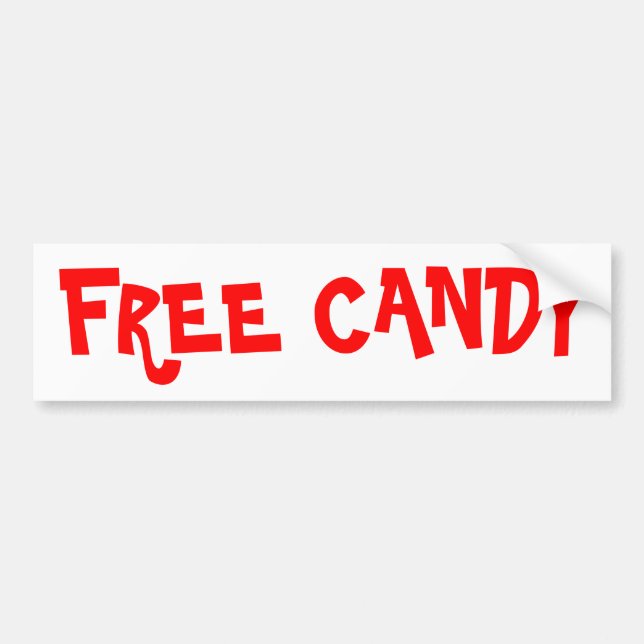 Free Candy Bumper Sticker (Front)