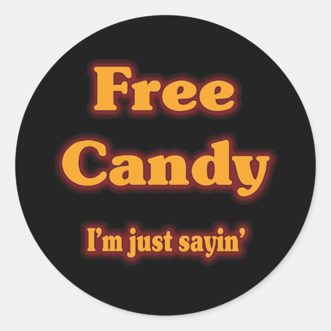Free Candy Classic Round Sticker (Front)