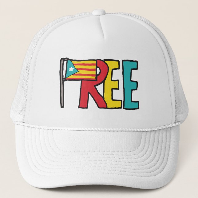 Free Catalan Independence Trucker Hat (Front)