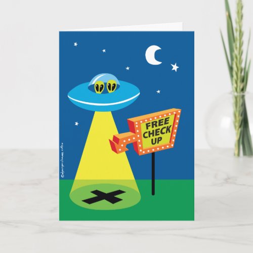 Free checkup alien abduction birthday card
