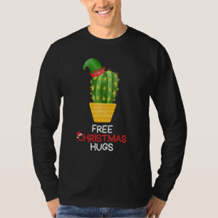 Free Christmas Hugs Cactus T-Shirt