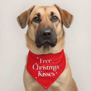Free Christmas Kisses Dog Bandana Pet Bandana Collar