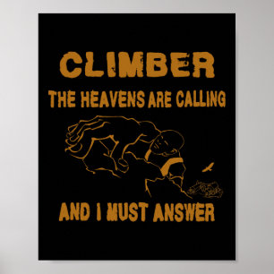 Free Climber Cragsman Rock Climbing Mountaineer Poster