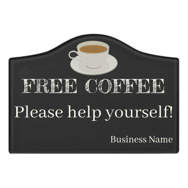 A4 Schild 'Please Help Yourself To Coffee & Tea' Mit Holzständer – Perfekt Für Büro, Meetings & Gäste