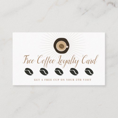 Free Coffee Reward Loyalty Clean Business Card
