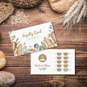 Free Coffee Stamp Rewards Boho Cafe Bakery Loyalty Card