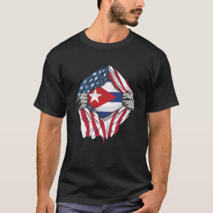 Free Cuba American Flag Cuba Flag Design - Cubano  T-Shirt