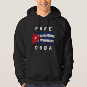 Free Cuba Retro Cuban Flag Hoodie