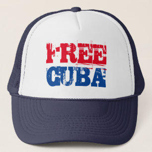 Free Cuba SOS Cuba red white blue Trucker Hat