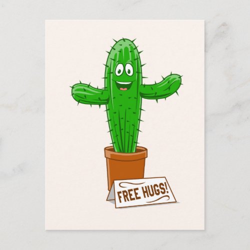 Free Cuctus Hugs Funny  Postcard