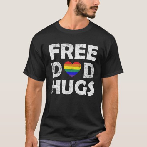 Free Dad Hugs LGBT Gay Lesbian Pride vintage T_Shirt