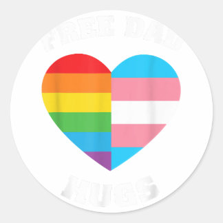 Free Dad Hugs - LGBT Pride Classic Round Sticker
