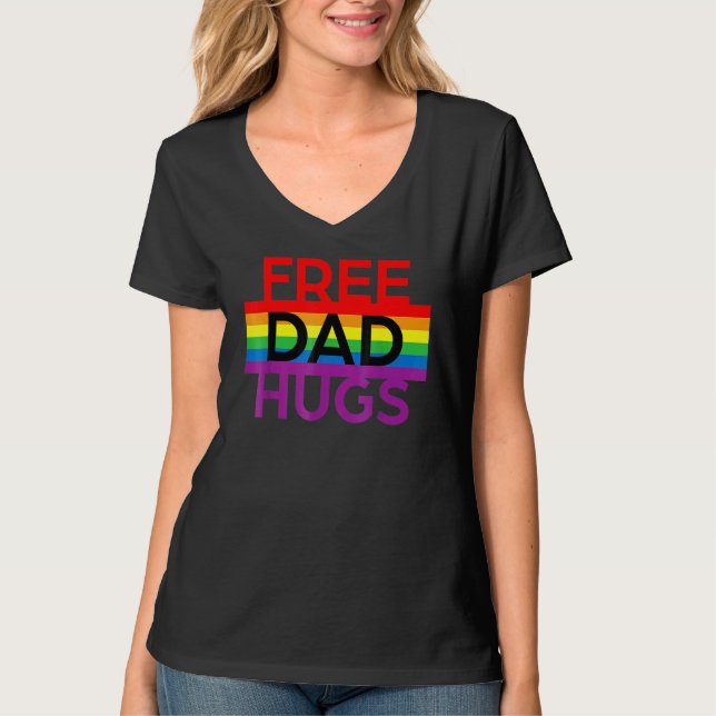 Free Dad Hugs Lgbt Pride Social Movement T-Shirt (Front)