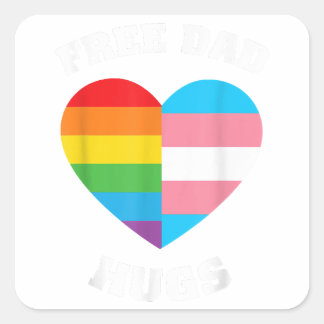 Free Dad Hugs - LGBT Pride Square Sticker