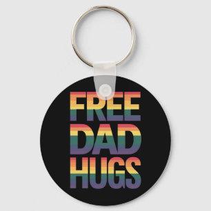 Free Dad Hugs LGBTQ Gay Pride Month Proud Ally Keychain