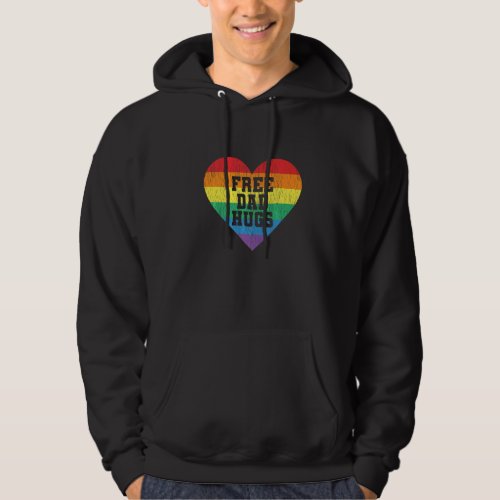 Free Dad Hugs Pride Lgbt Gay Proud Dad Lgbt Parent Hoodie