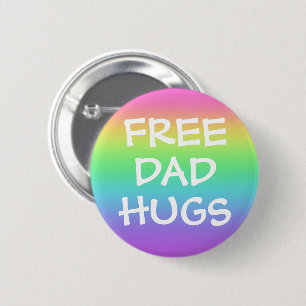 Free Dad Hugs Rainbow Button
