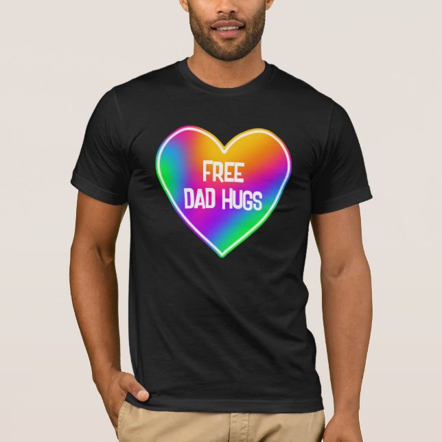Free Dad Hugs Rainbow Heart Men's T-Shirt (Front)