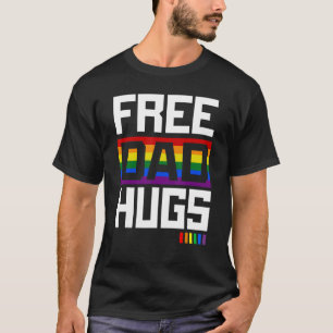 Free Dad Hugs Rainbow LGBT Pride Fathers Day 2023 T-Shirt
