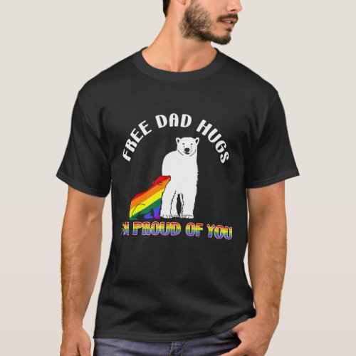   Free Dad Hugs Shirt Papa Bear LGBTQ Gay Pride  T_Shirt