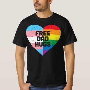 Free Dad Hugs Vintage LGBT Proud Heart T-Shirt