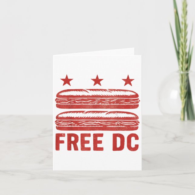 Free Dc Sub Sandwich Dc Sandwich Guy  Card (Front)