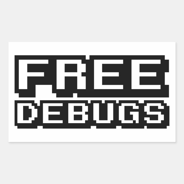 FREE DEBUGS RECTANGULAR STICKER (Front)