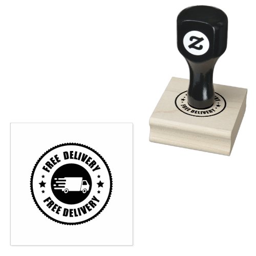 FREE DELIVERY Text Wooden Handle Jet Black Ink  Rubber Stamp
