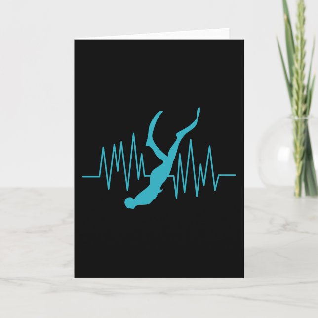 Free Dive Heartbeat Freediver Free Diving Apnea Card (Front)
